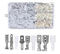 LeHang 315 Uds 2,8/4,8/6,3mm Surtido de latón para Motocicleta y Coche terminales de crimpado de Pala Macho Hembra Conectores de Cable eléctrico Plateado