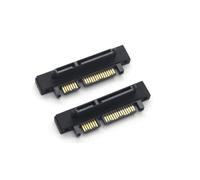 LeHang Convertidor adaptador de extensión macho a hembra 2x SATA de ángulo de 90 grados 22 pines (7 + 15)