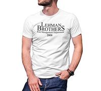 Lehman Brothers Risk Management 2008 Camiseta De Hombre Blanca Size XL
