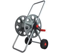 Lehmann Carro Portamanguera, Carro para Manguera de Jardín para hasta 45m de Manguera de 1/2" o 25m de 3/4", Estructura de Acero con componentes de plástico, Dimensiones 46x44x75cm, Peso 2,5kg