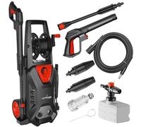 Lehmann Hidrolimpiadora de Alta Presion Hudson, 1800W, Presión Máx. de 220 Bares, 450 l/h, Bomba de Aluminio, Manguera de Alta Presión de 5 m, Limpiadora de Superficies Compacta