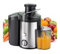 LEHMANN Licuadora Para Verduras y Frutas, 2 Velocidades, 65mm de Boca Ancha, Depósito de Pulpa 1,5 L y Depósito de zumo 450 ml, Acero Inoxidable, Fácil de Limpiar, Patas Antideslizantes