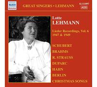 Lehmann Lotte - Lieder Recordings /Vol.6