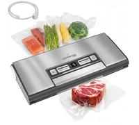 LEHMANN Máquina de envasado al vacío para alimentos secos y húmedos, 5 modos, conservación prolongada alimentaria, soldadura larga 30 cm, cortador, tubo de aspiración incl.