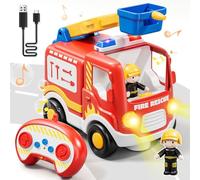 Lehoo Castle Coche Teledirigido Niños 2 Años, Camion Bomberos Juguete con Escalera, Regalo Juguetes Niños 2 3 Años