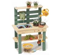 Lehoo Castle Cocina de Barro Infantil para Exterior, Mud Kitchen Juego Sensorial de Madera con Grifo y Fregadero Real, Juguete Montessori de Agua y Jardinería para Niños 3+ Años