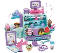 Lehoo Castle Heladeria Juguete, Cocinita Infantil, Comida de Juguete, Utensilios Cocina Juguete, Regalo para Niños y Niñas de 3 Anos y Más(Azul)