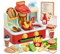 Lehoo Castle Juguete de Comida Hamburguesa, Cocinita Infantil para Cortar, Accesorios y Utensilios de Cocina Juguete, Cozinha Criança para Niñas 3-8 Años