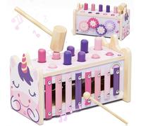 Lehoo Castle Juguetes Montessori 1 Año, Juguete de Madera con Xilófono y Martillos para Bebés, Juguetes Educativos de Motricidad para Niños, Regalos de Cumpleaños y Navidad para Niñas 1-3 Años