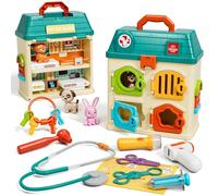 Lehoo Castle Maletin Medico Juguete, Veterinario Juguete, Kit Medico Infantil con Luces y Sonido, Juguetes Niños 3 Años