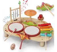 Lehoo Castle Montessori Instrumentos Musicales Infantiles Juguetes Madera para Niños 1 2 3 Años, Regalos Originales Bebes Xilófono Tambor, Educación Brinquedos Cumpleaños