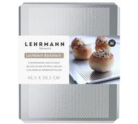 LEHRMANN bandeja perforada 46,5 x 38,5 cm para pan, baguettes y pizza - compatible y apta como repuesto para hornos AEG