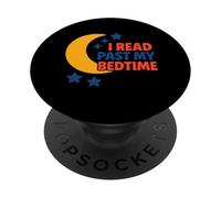 Leí más allá de mi Hora de Dormir: Crescent Moon Bookish Night Reader PopSockets PopGrip Adhesivo