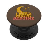 Leí más allá de mi Hora de Dormir: Crescent Moon Bookish Night Reader PopSockets PopGrip Adhesivo