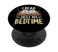 Leí más allá de mi Hora de Dormir Moon Stars Libro Abierto PopSockets PopGrip Adhesivo