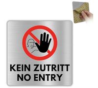 LEIASA | Cartel de no acceso - 12 x 12 cm - Aluminio - Prohibido - Entrada prohibida - Acceso bloqueado - Sin paso - Señal de advertencia - Grosor 0,8 mm - (Sin acceso)