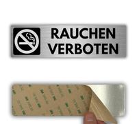 LEIASA Cartel de prohibición de fumar - 5 x 18 cm - Aluminio - Señal de advertencia de no fumadores - Señal de prohibición de fumar - Adhesivo para zona sin humo - para no fumadores