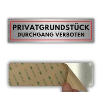 LEIASA | Cartel de propiedad privada - 5 x 18 cm - grosor 0,8 mm - Aluminio - Placa autoadhesiva - No hay acceso - Identificación de la propiedad - (propiedad privada)