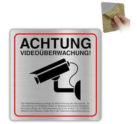 LEIASA | Cartel de videovigilancia - 12 x 12 cm - Aluminio - Atención Cámara - Cámara de vigilancia - Objeto de videovigilancia - Protección antirrobo - Señal de advertencia - Grosor 0,8 mm