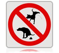 LEIASA | Cartel Prohibido Caca de Perro - 21x21 cm - Aluminio Reflectante - Grosor 0.8 mm - Apto Exterior e Interior - Impresión UV - Señal Prohibido Cagadas