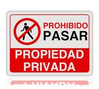 LEIASA Cartel Prohibido el Paso - 28x21 cm - Reflectante - Grosor 0.8 mm - Cartel Propiedad Privada
