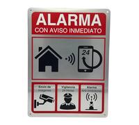 LEIASA | Cartel Videovigilancia - 21x28 cm - Aluminio - Grosor 0.8 mm - Señal Zona Videovigilada - Impresión UV - Cartel Alarma - Señal Videovigilancia homologado 21x28