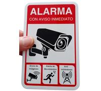 LEIASA Cartel Zona Videovigilada - 9x14 cm - Aluminio Reflectante - Placa Adhesiva - Grosor 0,6 mm - Cartel Videovigilancia - Impresión UV - Resistente Exterior - Señal Alarma Disuasorio