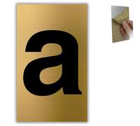 LEIASA | Número de Casa - 6x10 cm - Aluminio - Placa Numeración Portal - Numero para Buzón - Cifra Puerta Hotel - Cartel Dirección - Señal Número Edificio - Grosor 0.8 mm - Dorado (a, 100mm)