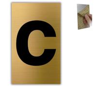 LEIASA | Número de Casa - 6x10 cm - Aluminio - Placa Numeración Portal - Numero para Buzón - Cifra Puerta Hotel - Cartel Dirección - Señal Número Edificio - Grosor 0.8 mm - Dorado (c, 100mm)