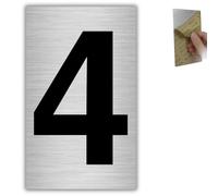 LEIASA | Número para Casa - 6x10 cm - Aluminio - Placa Numeración Portal - Dígito Buzón - Cifra Puerta - Rótulo Vivienda - Cartel Dirección - Señal Número Edificio - Grosor 0.8 mm - Gris (4, 100mm)