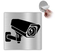 LEIASA | Señal Adhesiva Cámara de Videovigilancia - 10x10 cm - Grosor 0.8 mm - Aluminio - Cartel Zona Videovigilada - Rótulo Cámara Seguridad - Cartel Adhesivo Vigilancia 24h (Señal Camara)