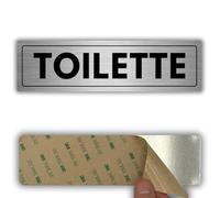 LEIASA | Señal adhesiva de baño hombre mujer - 5 x 18 cm - Grosor 0,8 mm - Aluminio - Servicios hombre mujer - Placa de servicios compartidos - Señal baño unisex - Cartel adhesivo (cartel de inodoro)