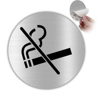 LEIASA | Señal Adhesiva Prohibido Fumar - Diámetro Ø 100 mm - Grosor 0.8 mm - Aluminio - Rótulo de No Fumar - Signo Sin Tabaco - Cartel Adhesivo 3M No Fumar - Señal Prohibido Fumar
