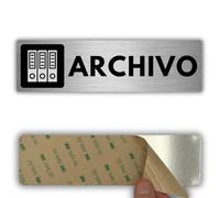 LEIASA | Señal Archivo - 5x18 cm - Grosor 0.8 mm - Aluminio - Rótulo Sala - Placa Puerta Documentación - (Archivo)