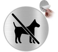 LEIASA | Señal autoadhesiva con texto en alemán "Keine Hunde erlaut" - Dicke 0,6 mm - Durchmesser 100 mm - Aluminium - "Keine Hunde" Signal - "Keine Hunde erlaut" Signal - (Prohibido perros)