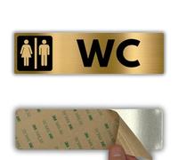 LEIASA | Señal Baño Hombre Mujer - 5x18 cm - Grosor 0.8 mm - Aluminio - Aseo Unisex - Rótulo Servicios Compartidos - Cartel WC Mixto Adhesivo 3M - Signo Hombre Mujer - Placa Aseos - (Baño Mixto)