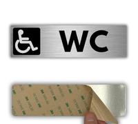LEIASA | Señal Baño Minusválidos - 5x18 cm - Aluminio - WC Discapacitados