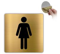 LEIASA | Señal Baño Mujer - 5x18 cm - Aluminio - Placa Aseo Señoras - Cartel Adhesivo Servicios Femeninos - Indicador Puerta Chicas - Rótulo Resistente Duradero - Grosor 0.8mm - (Baño Mujer)