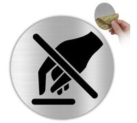LEIASA | Señal No Tocar - Ø 10 cm - Aluminio - Advertencia No Manipular | Cartel No Tocar, Pegatina Prohibido Tocar, Placa Adhesiva Riesgo Contacto, Letrero Aviso Precaución, Mirar Sin Manos