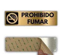 LEIASA | Señal Prohibido Fumar - 5x18 cm - Aluminio - Cartel No Fumar - Rótulo Zona Libre de Humo - Aviso Prohibición - Placa Espacio Sin Tabaco - Grosor 0.8 mm - (Prohibido Fumar)