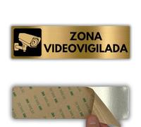 LEIASA | Señal Zona Videovigilada - 5x18 cm - Aluminio - Cámaras Vigilancia | Cartel Videovigilancia, Placa Aviso CCTV, Letrero Circuito Cerrado Grabando, Adhesivo Videocontrol, Rótulo Disuasorio