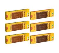Leibniz Butterkeks Chocolate Mix 6 × 125 g - 3 × Choco Leche entera y 3 × Choco Edelherb - galletas crujientes con chocolate - Mezcla de galletas para café, oficina y viajes (750 g en total)