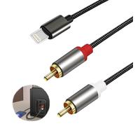 LEIBOCHAO Cable RCA para iphone, Cable i-Phone a 2RCA para Teléfono, Tableta, Reproductor MP3, Pod, Amplificador, Altavoz, Sistema HiFi, Radio de Coche, Compatible con Lightning