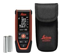 Leica DISTO D2 - Metro láser multifunción con NFC y Bluetooth (para uso de aplicaciones), pieza final desplegable (detección automática) y sensor de inclinación para mediciones en interiores