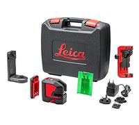 Leica Lino L2G: Nivel láser de líneas cruzadas con batería Li-Ion, cargador, adaptador magnético innovador y soporte pared en una carcasa (láser verde, alcance de trabajo: 35 m)