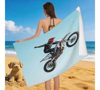 Leichong Toalla de Playa Acrobacia Motocicleta Grande de Microfibra Hombre Mujer, Toallas Playa Salto del Jinete Secado Rápido, Absorbente Toalla Baño 100 x 200 cm