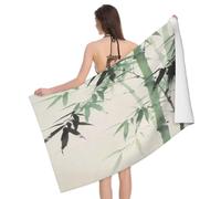Leichong Toalla de Playa Bambú Tinta China de Microfibra Hombre Mujer, Toallas Playa Patrón de Dibujos Animados Secado Rápido, Absorbente Toalla Baño 70 x 140 cm