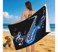 Leichong Toalla de Playa Clásica para Saxofón Grande de Microfibra Hombre Mujer, Toallas Playa Instrumentos Musicales Secado Rápido, Absorbente Toalla Baño 80 x 160 cm