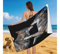 Leichong Toalla de Playa Diseño de Lobo Grande de Microfibra Hombre Mujer, Toallas Playa Romántico Secado Rápido, Absorbente Toalla Baño 100 x 200 cm