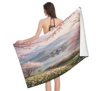 Leichong Toalla de Playa Flor de Cerezo Rosa Grande de Microfibra Hombre Mujer, Toallas Playa Dibujos Animados Secado Rápido, Absorbente Toalla Baño 100 x 200 cm